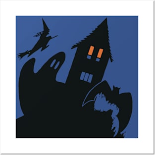 Halloween Haunted House Posters and Art